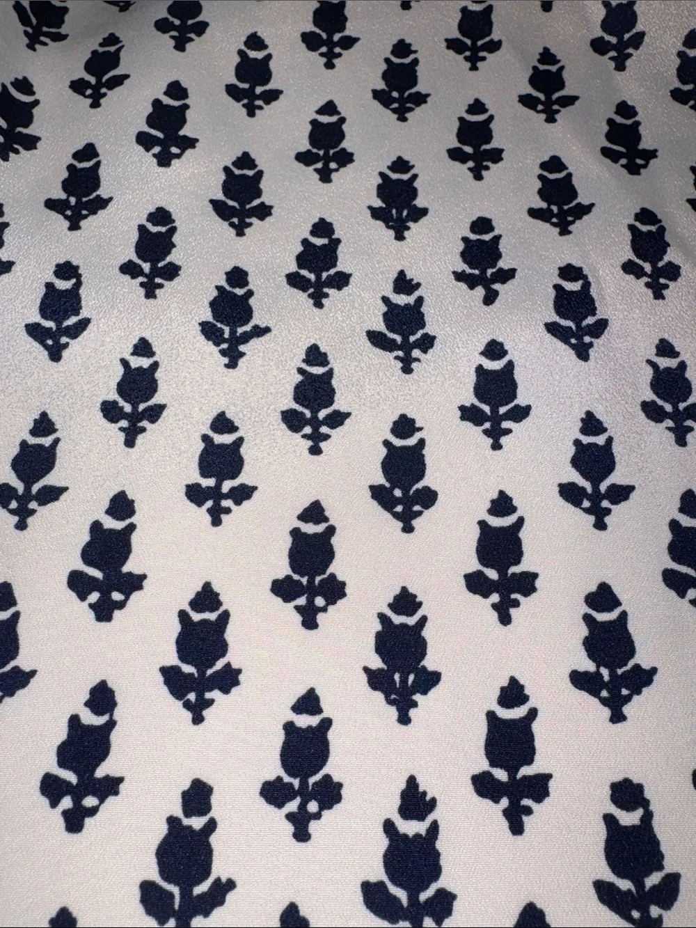 J. Crew Lined Cream Dress with Blue Floral Print EUC 6